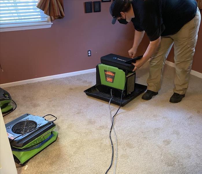 SERVPRO equipment at work in the living room